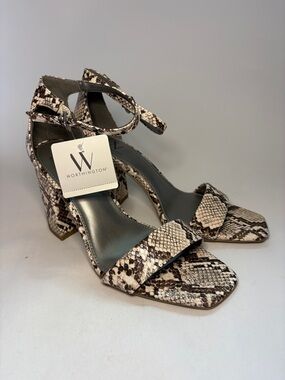 Worthington Becklyn Women's Snake Print Block Heel Sandals Size 7.5